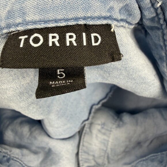 Torrid Chambray Button-Front Midi Shirt Dress Size 28 - Picture 4 of 11